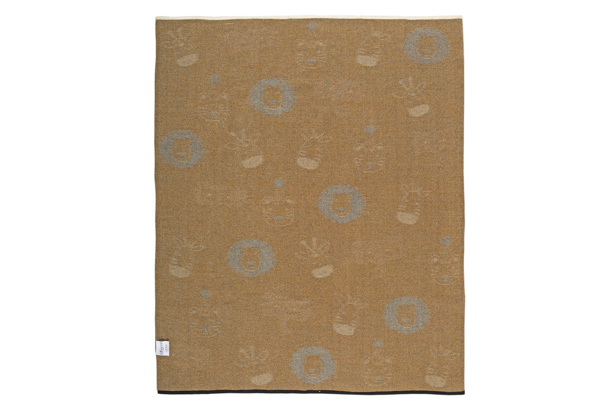 Pomme Cotton Knitted Safari Party Faces Baby Blanket (Ivory)