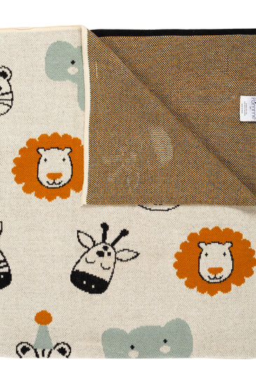 Kids Blanket With Cute Safari Pattern