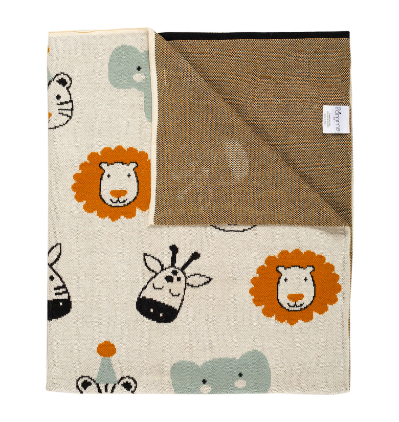 Kids Blanket With Cute Safari Pattern