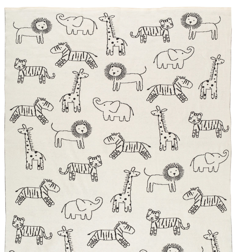 Kids Blanket With Cute Safari Pattern