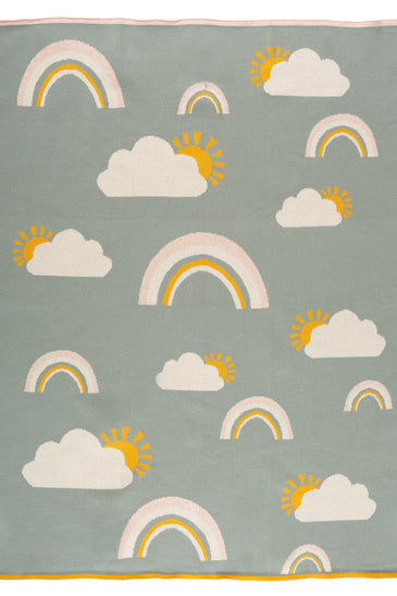 Kids Blanket With Cute Rainbow Pattern