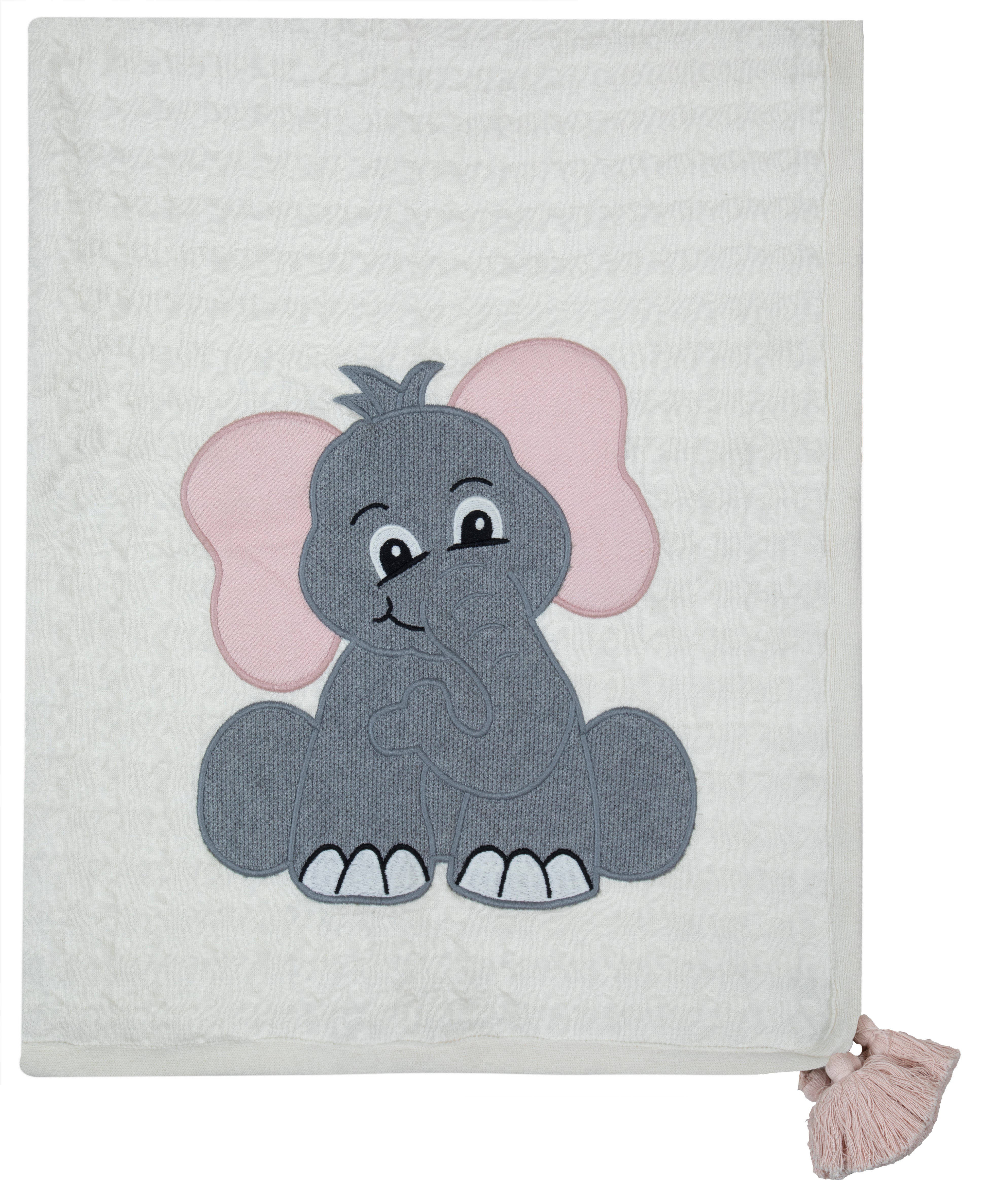 Kids Blanket Houndstooth quilted with Elephant Pattern