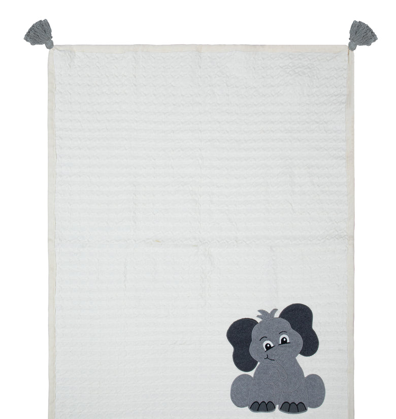 Kids Blanket Houndstooth quilted with Elephant Pattern