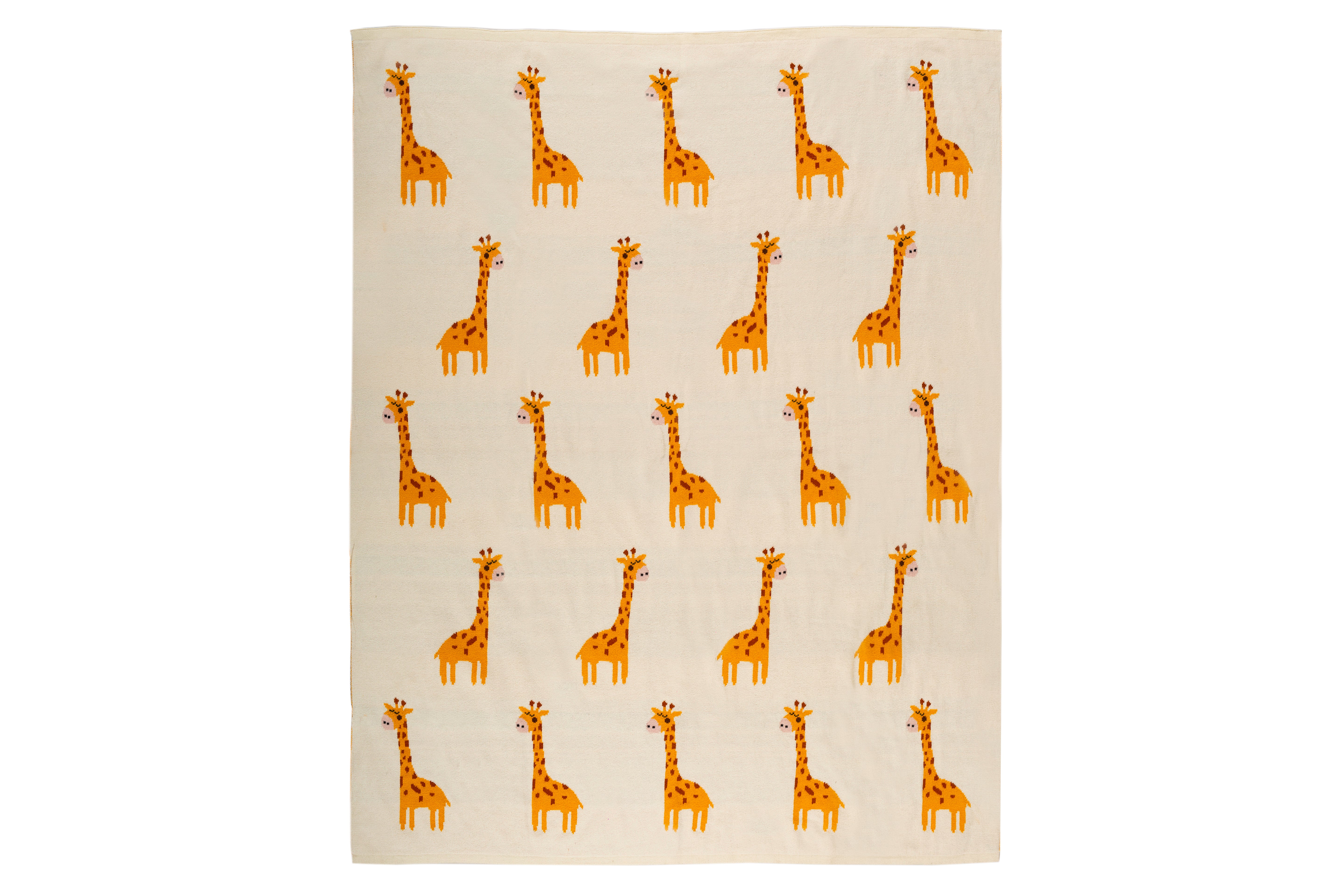 Kids Blanket With Cute Giraffe Pattern