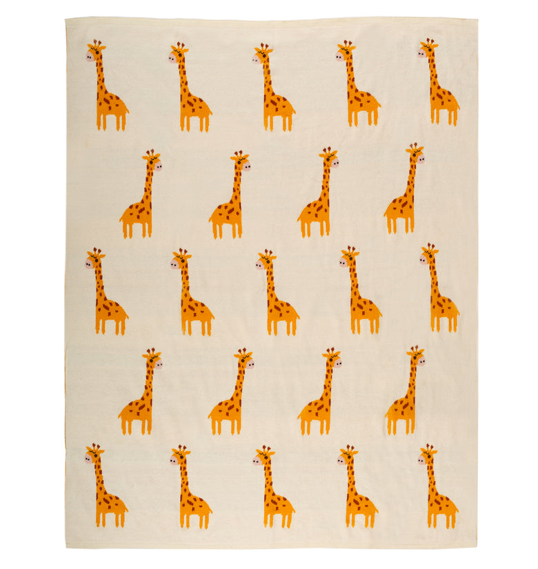 Kids Blanket With Cute Giraffe Pattern
