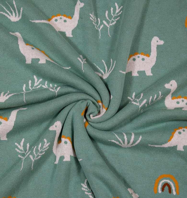 Kids Sherpa Blanket With Cute Dino Pattern