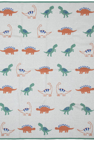 Kids Blanket With Cute Dino Pattern