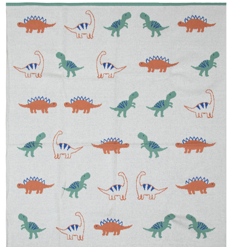 Kids Blanket With Cute Dino Pattern