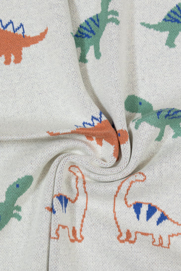 Kids Blanket With Cute Dino Pattern