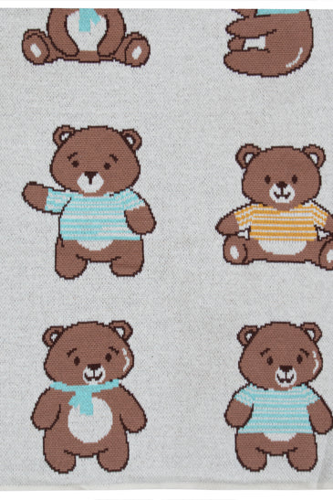 Kids Blanket With Cute Bear Pattern