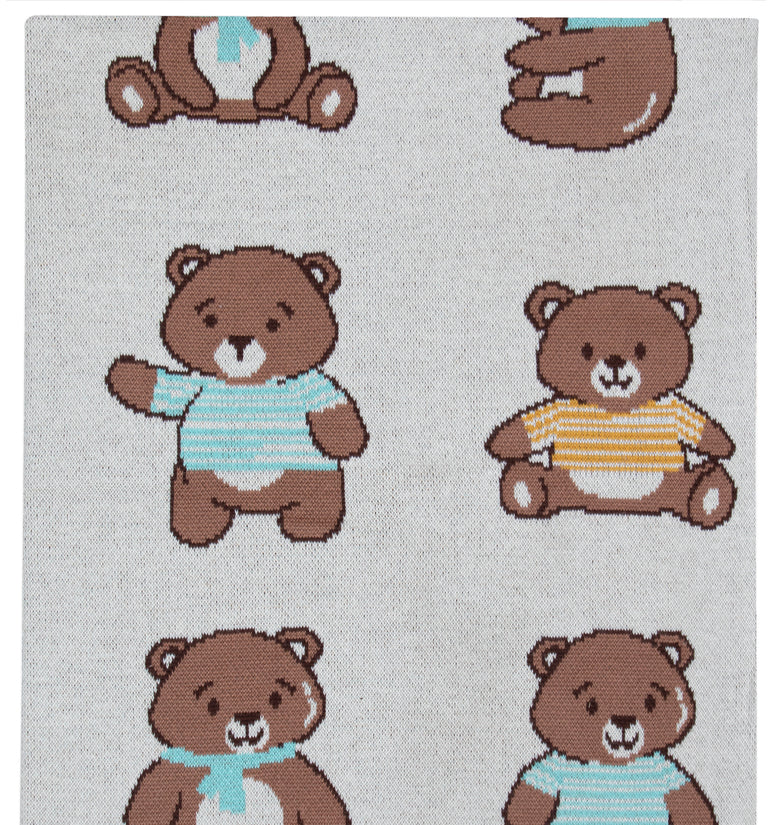 Kids Blanket With Cute Bear Pattern
