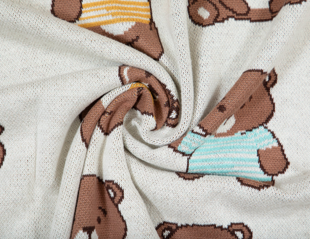 Pomme Cotton Knitted Baby Bears Blanket