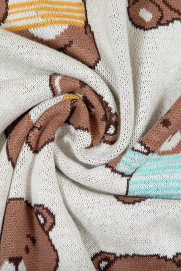 Kids Blanket With Cute Bear Pattern