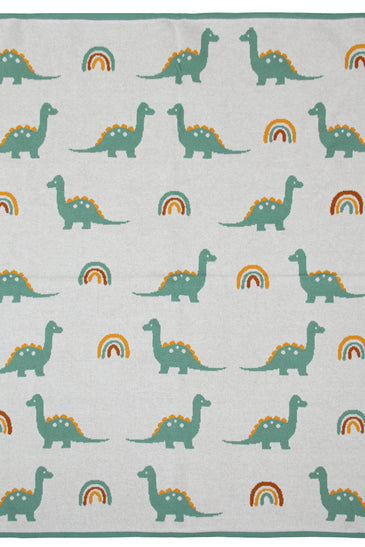Kids Blanket With Cute Dino Pattern