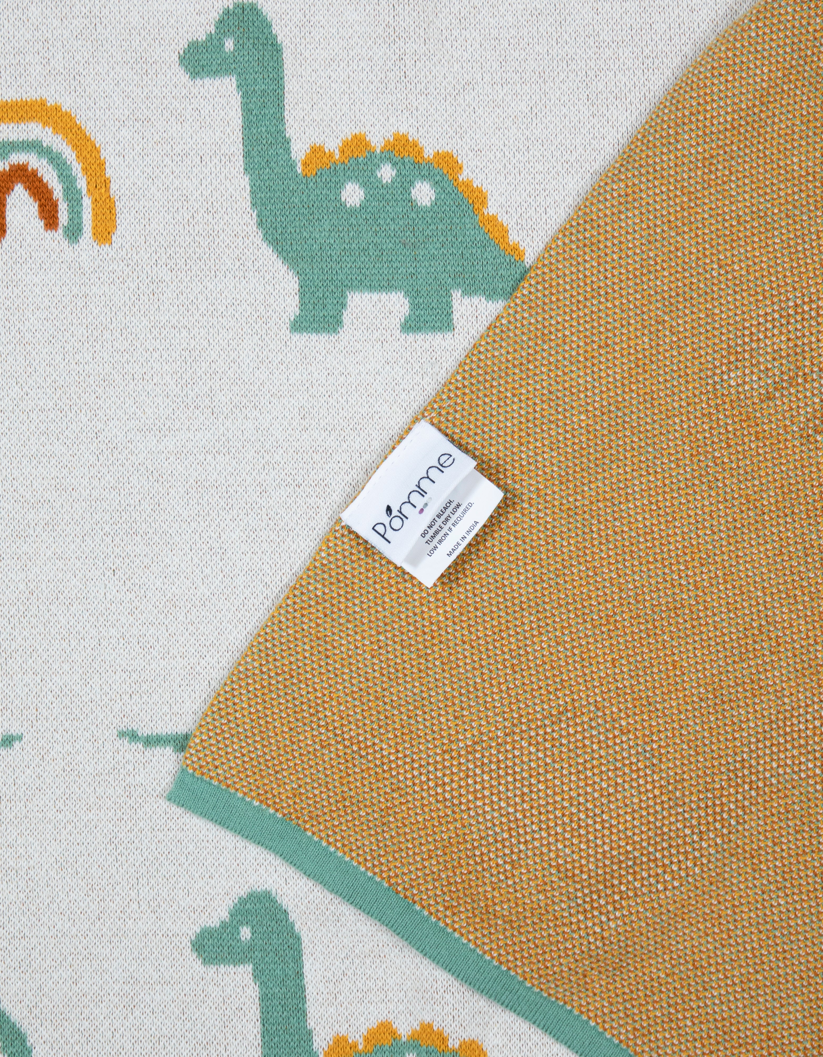 Kids Blanket With Cute Dino Pattern