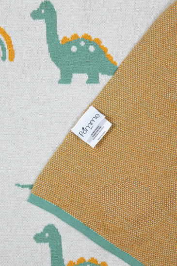 Kids Blanket With Cute Dino Pattern