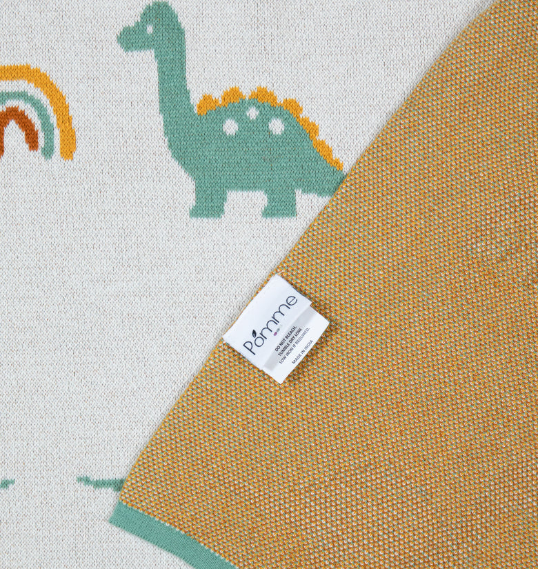 Kids Blanket With Cute Dino Pattern