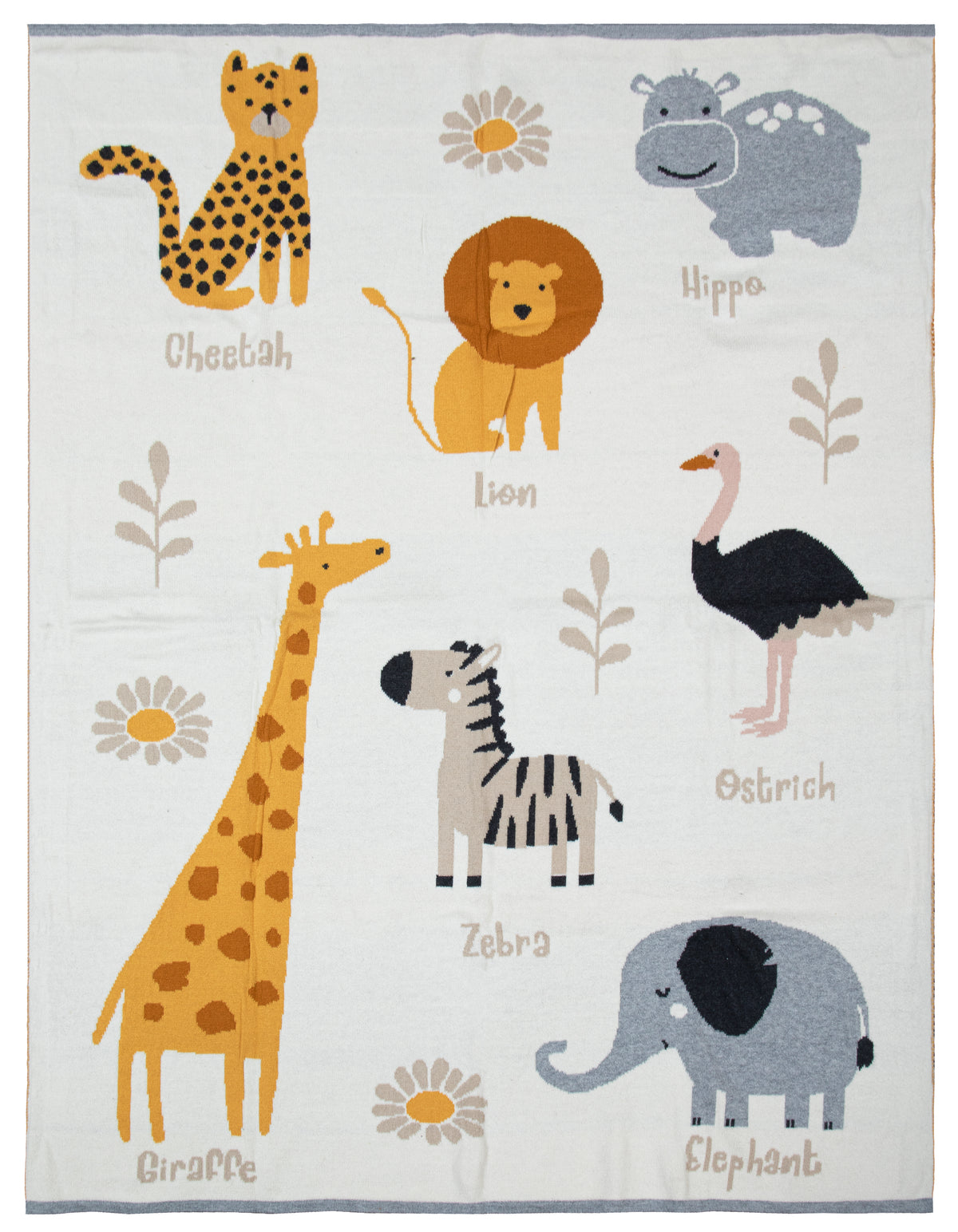 Pomme Cotton Knitted Learn Your Animals Baby Blanket