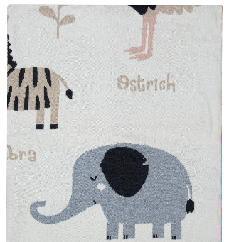 Kids Blanket With Cute Safari Pattern