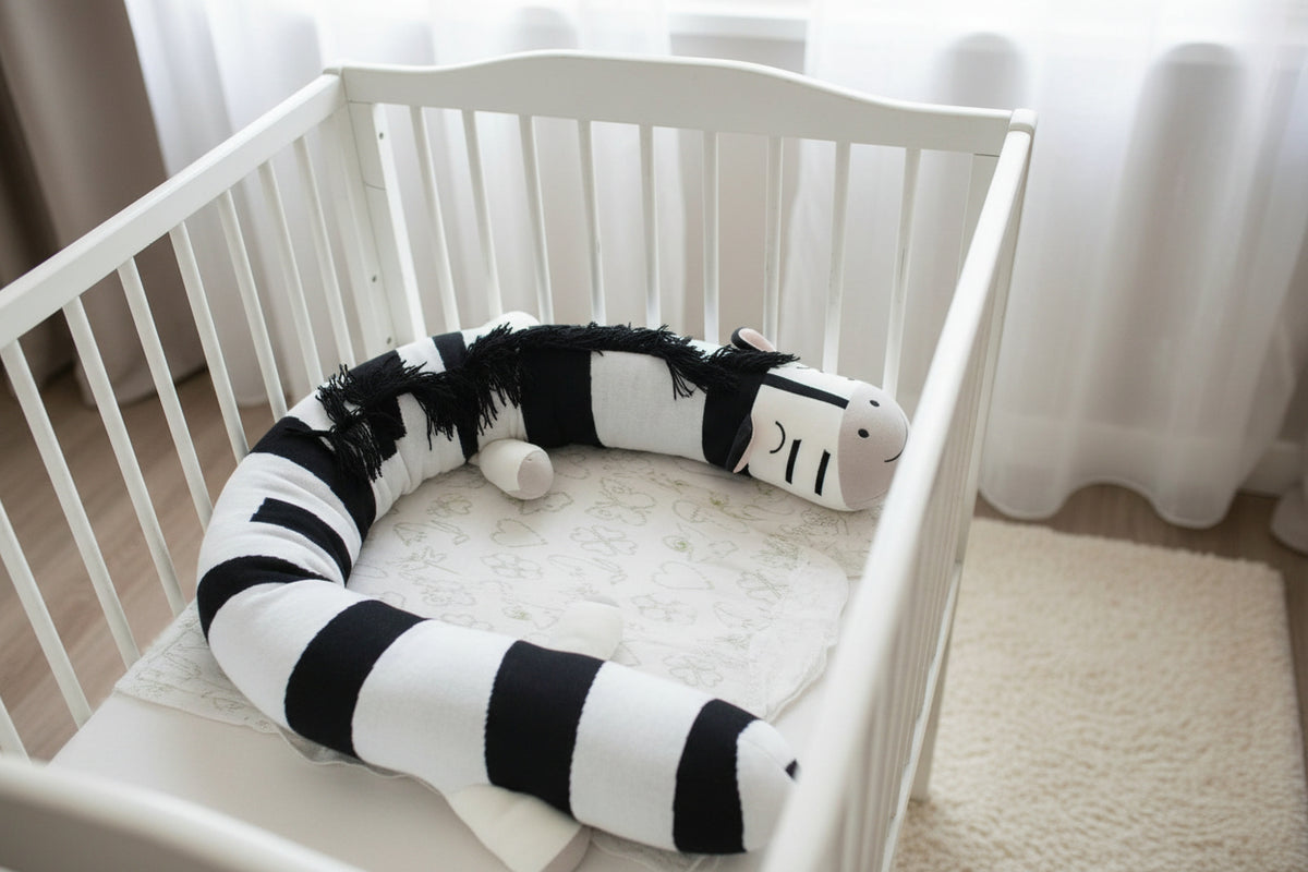 Pomme Knitted Zebra Bed Bumper