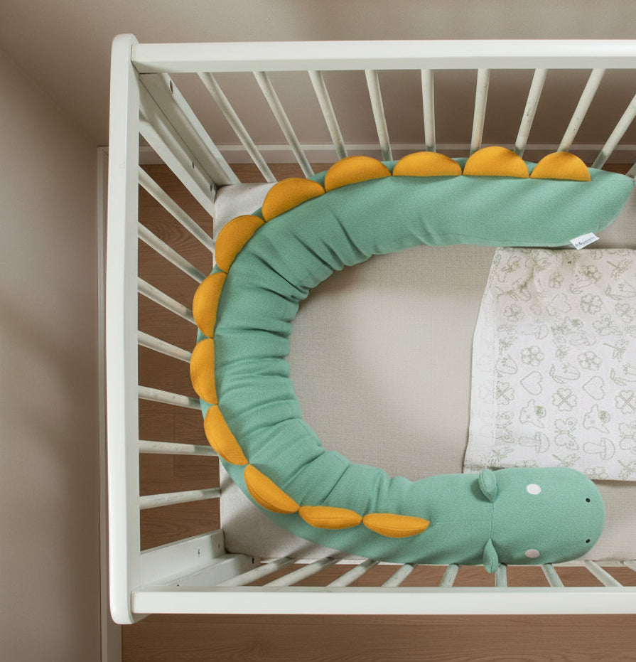 Pomme Knitted Dino Bed Bumper