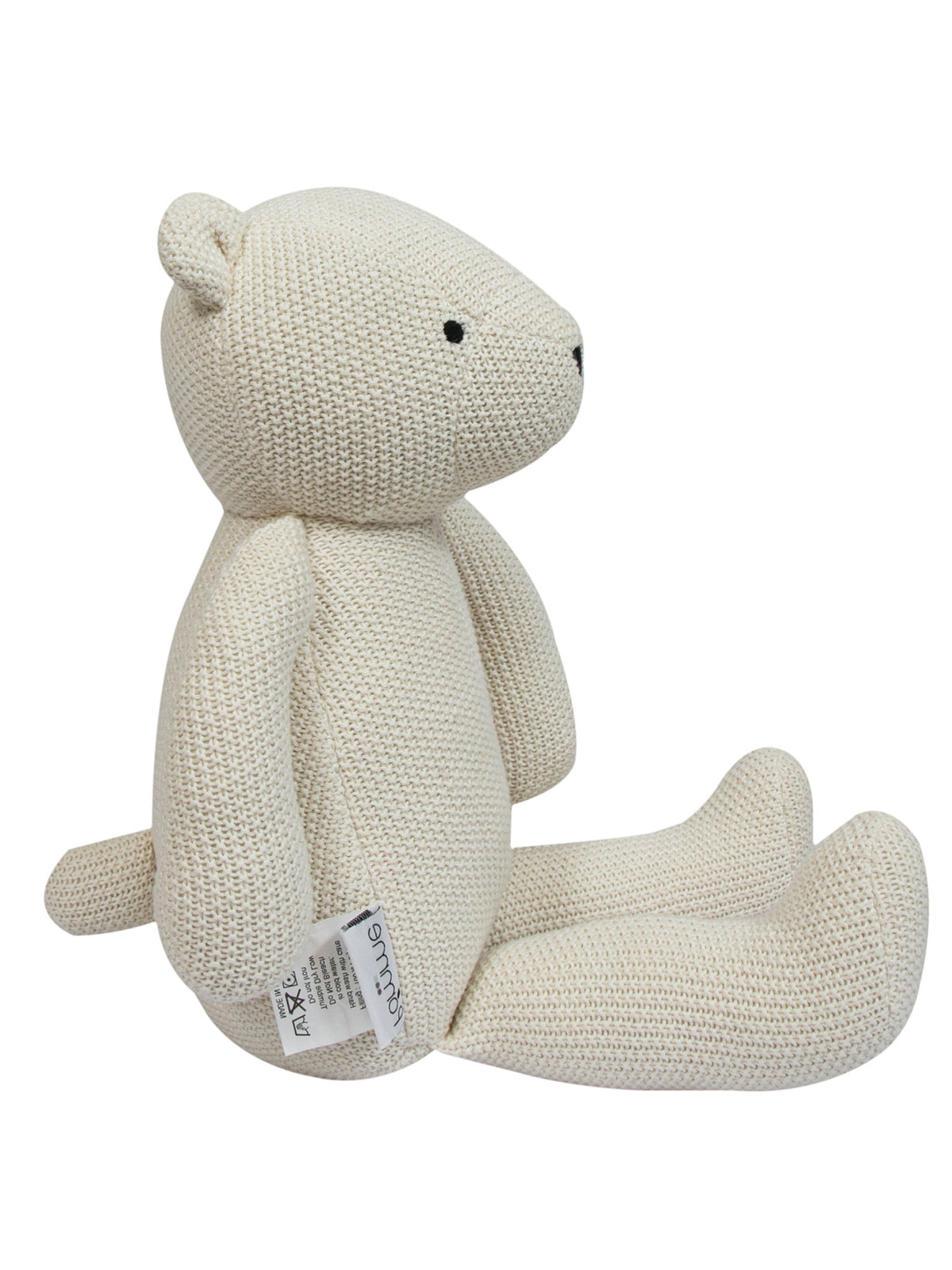 Pomme Cotton Knitted Soft Bear (Ivory)