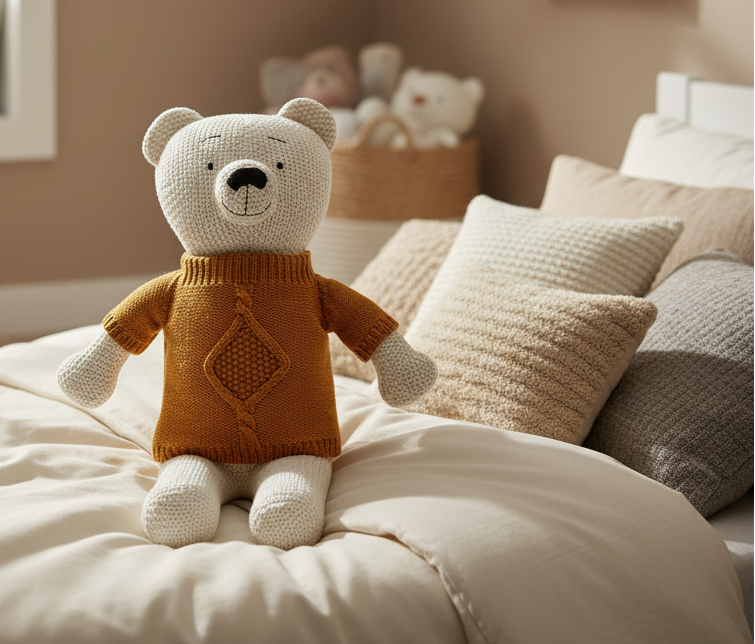 Pomme Cotton Knitted Teddy in Sweater