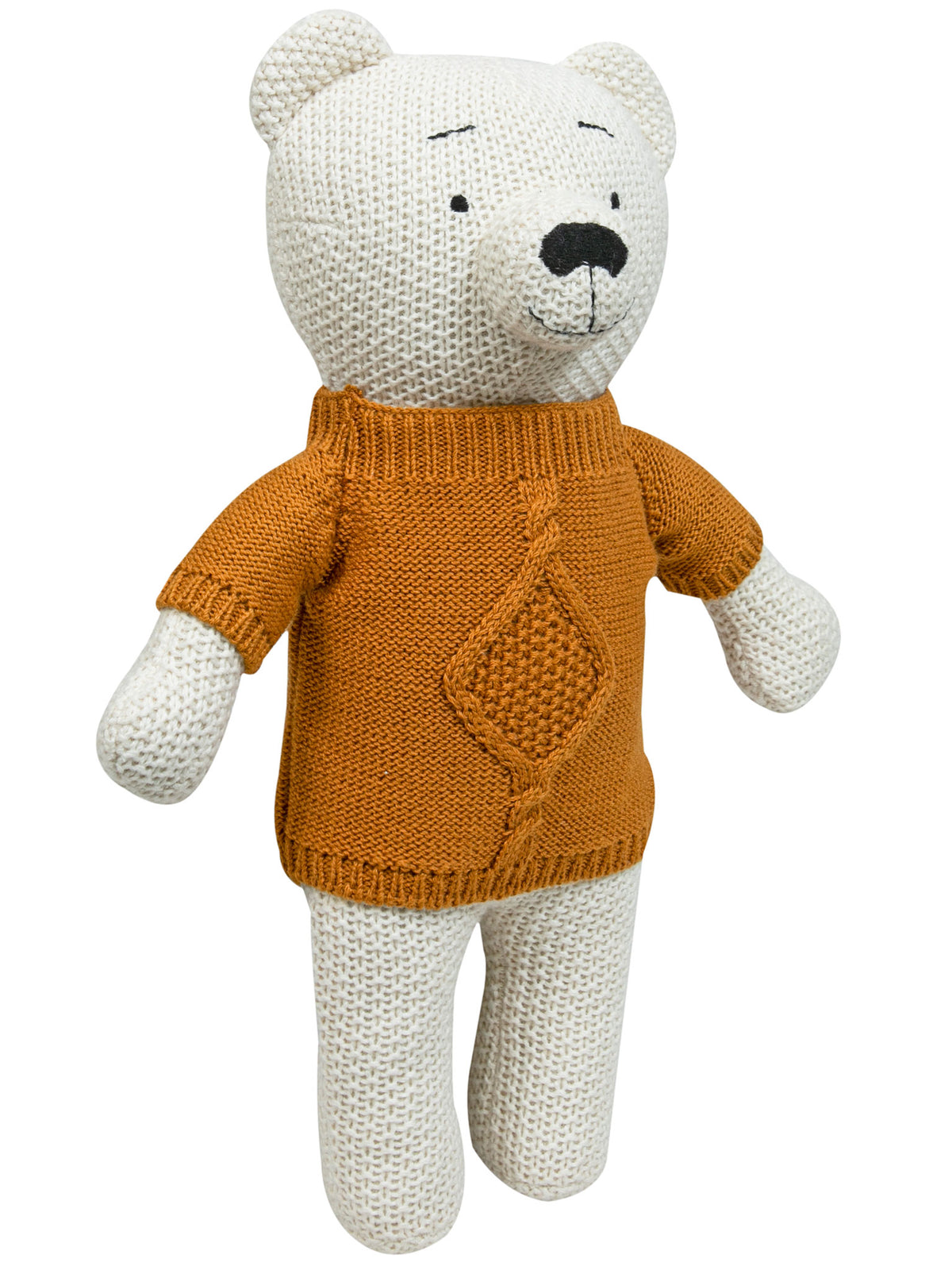 Pomme Cotton Knitted Honey Hug Bear Soft Toy (Mustard Yellow)