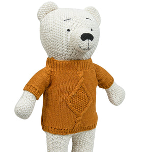 Knitted Soft Toy Cute Bear With Yellow Dress