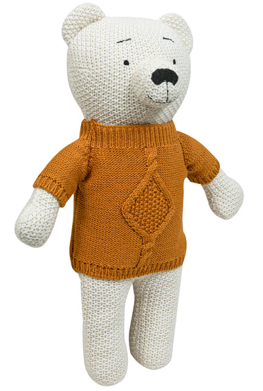 Knitted Soft Toy Cute Bear With Yellow Dress