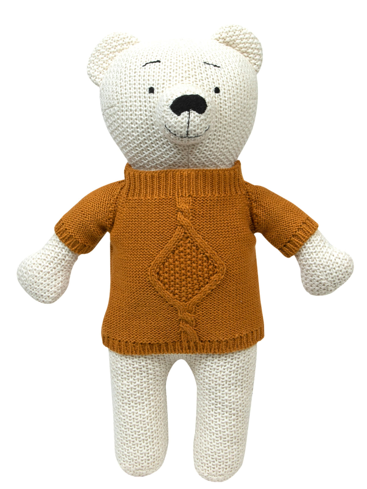 Pomme Cotton Knitted Honey Hug Bear Soft Toy (Mustard Yellow)