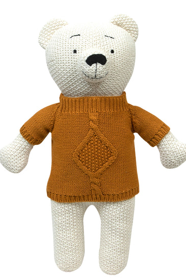 Knitted Soft Toy Cute Bear With Yellow Dress