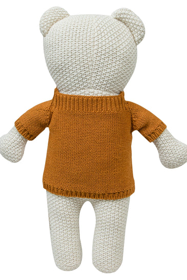 Knitted Soft Toy Cute Bear With Yellow Dress