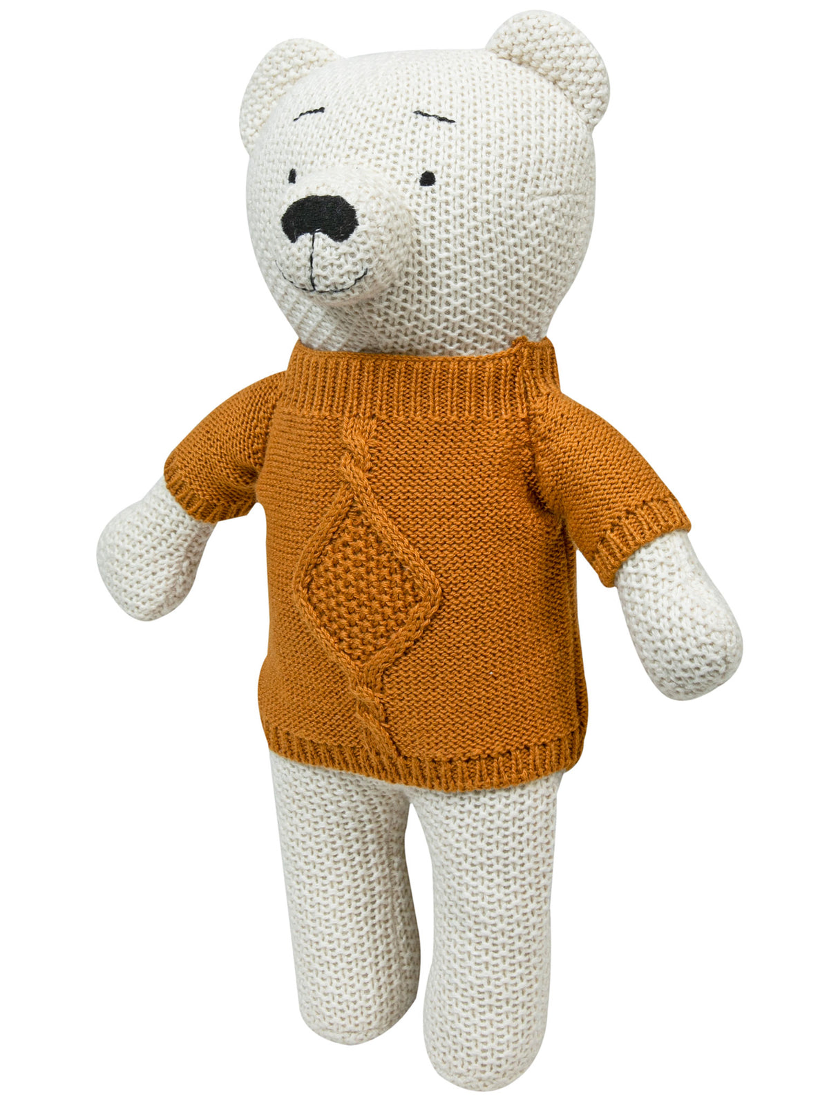 Pomme Cotton Knitted Honey Hug Bear Soft Toy (Mustard Yellow)