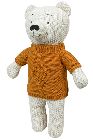 Knitted Soft Toy Cute Bear With Yellow Dress