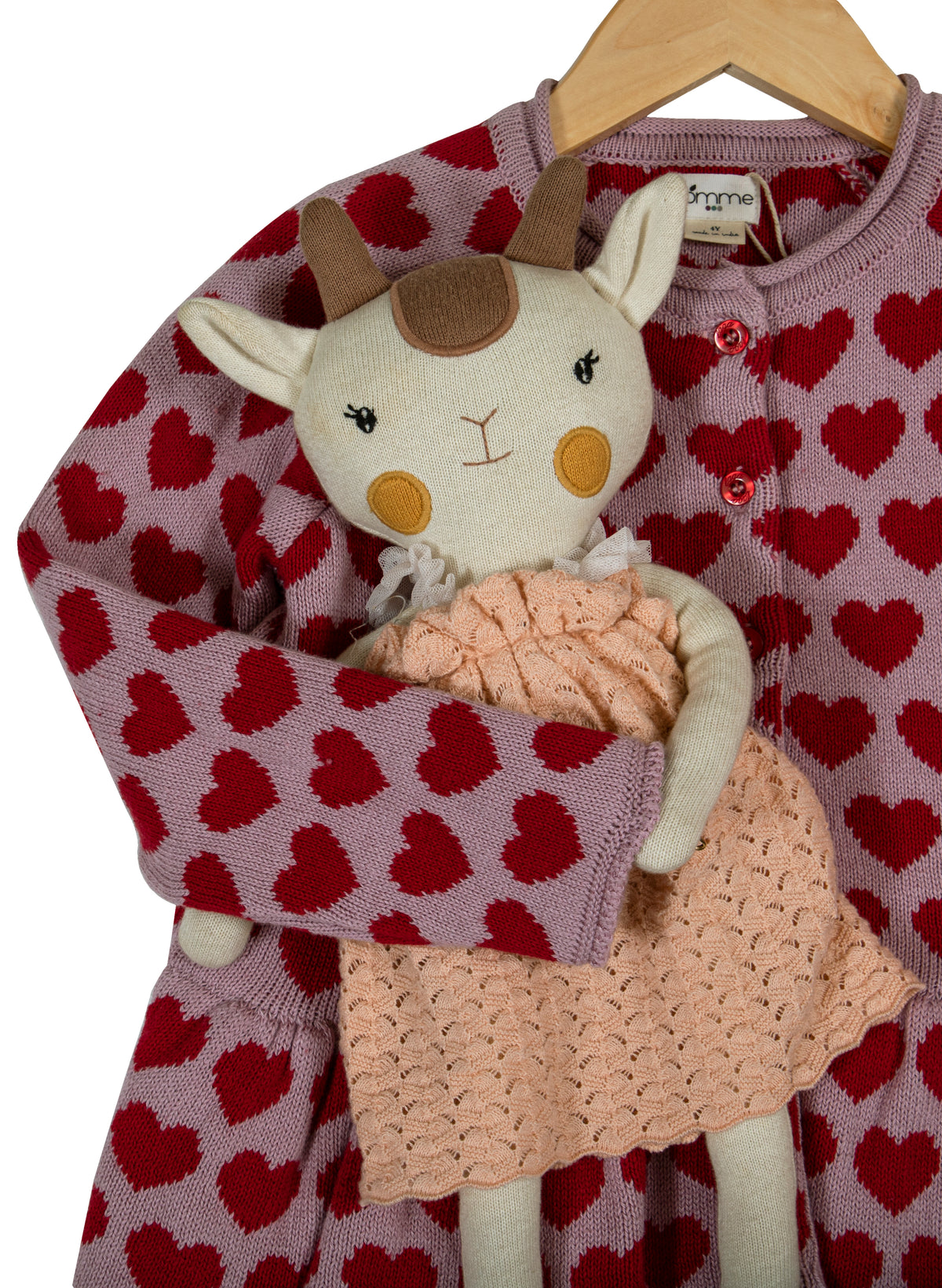 Pomme Cotton Knitted Sweetheart Peplum Baby & Kids Cardigan
