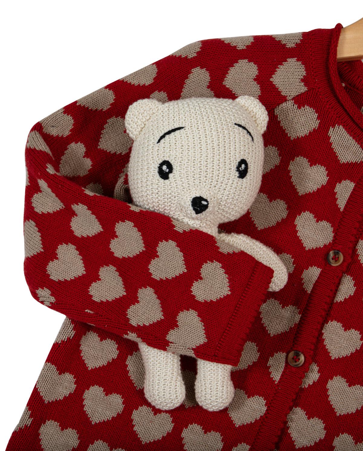 Pomme Cotton Knitted Sweetheart Jacquard Baby & Kids Cardigan