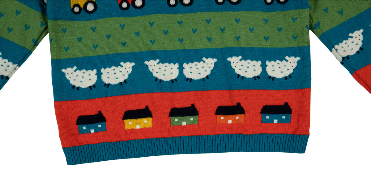 Pomme Cotton Knitted Happy Farm Story Kids Sweater