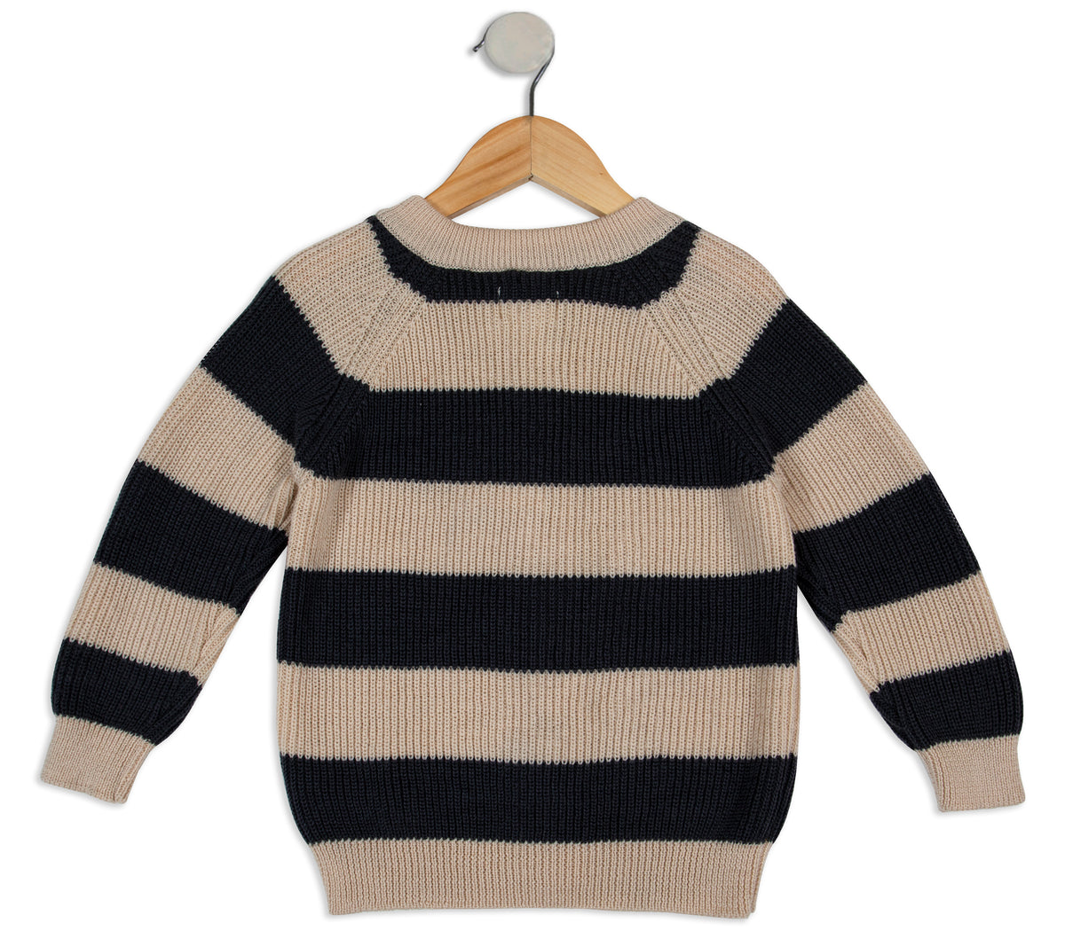 Pomme Cotton Ribbed Rugby Stripe Kids Cardigan