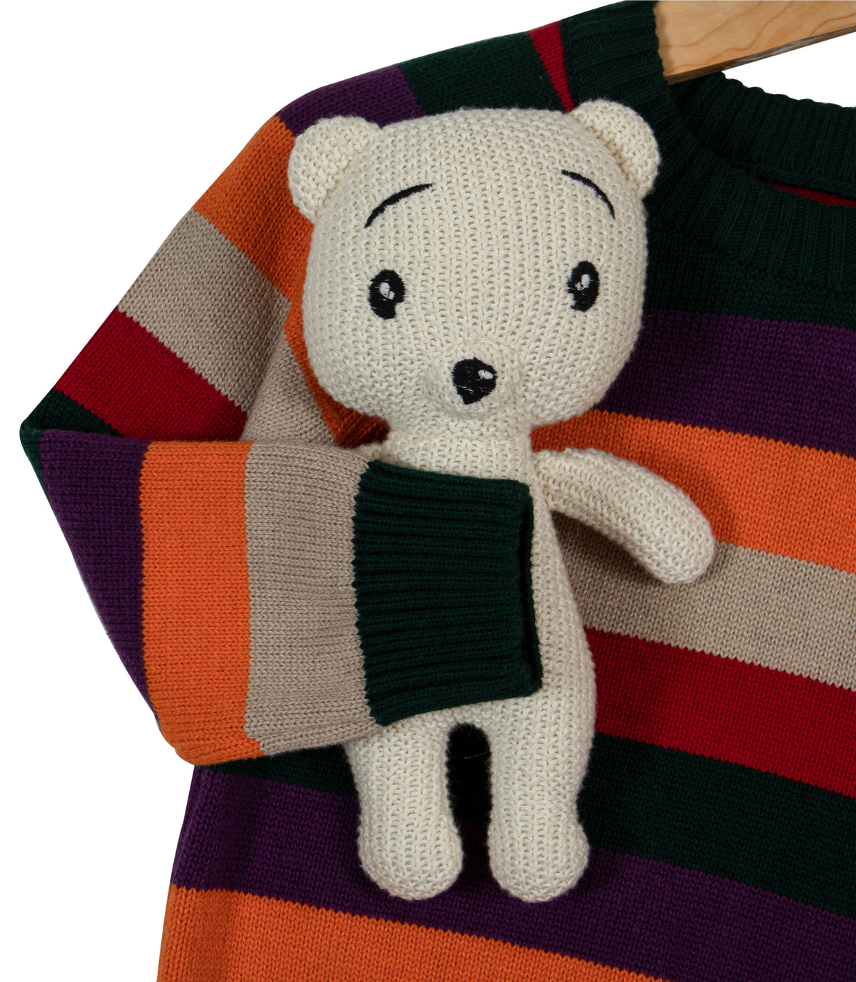 Pomme Cotton Knitted Colorful Striped Baby Sweater