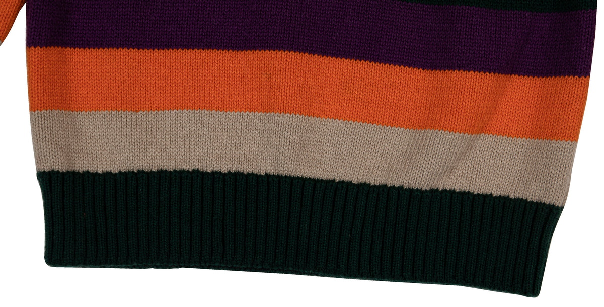 Pomme Cotton Knitted Colorful Striped Baby Sweater