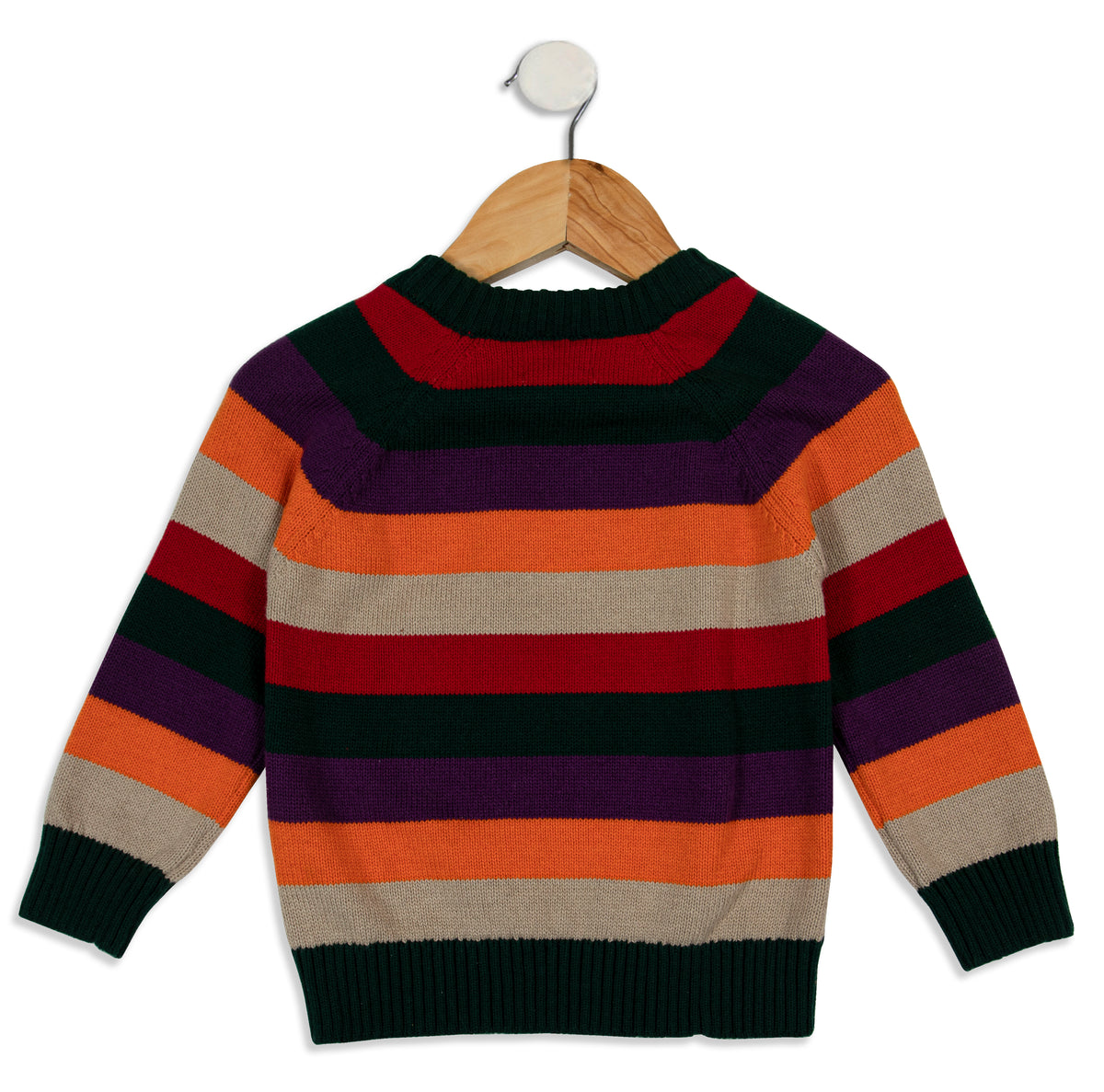 Pomme Cotton Knitted Colorful Striped Baby Sweater