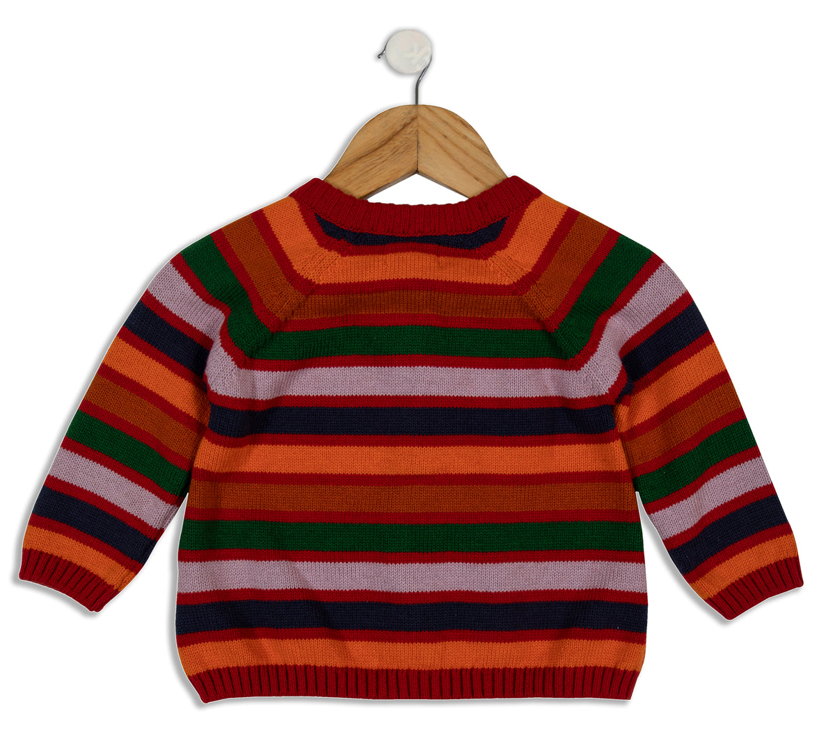 Pomme Cotton Knitted Colorful Stripes Baby Cardigan
