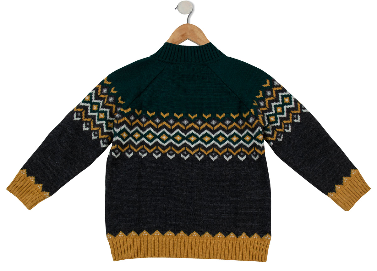 Pomme Cotton Knitted Little Explorer Nordic Kids Sweater