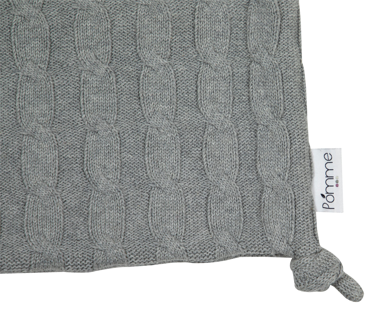 Pomme Cotton Knitted Bear Cuddle Toy Cloth (Grey)
