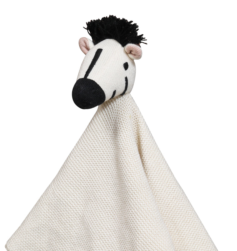 Cotton Knitted Zebra Cuddle Cloth