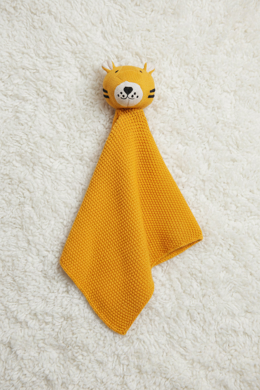Pomme Cotton Knitted Tiger Cuddle Cloth (Golden Glow)