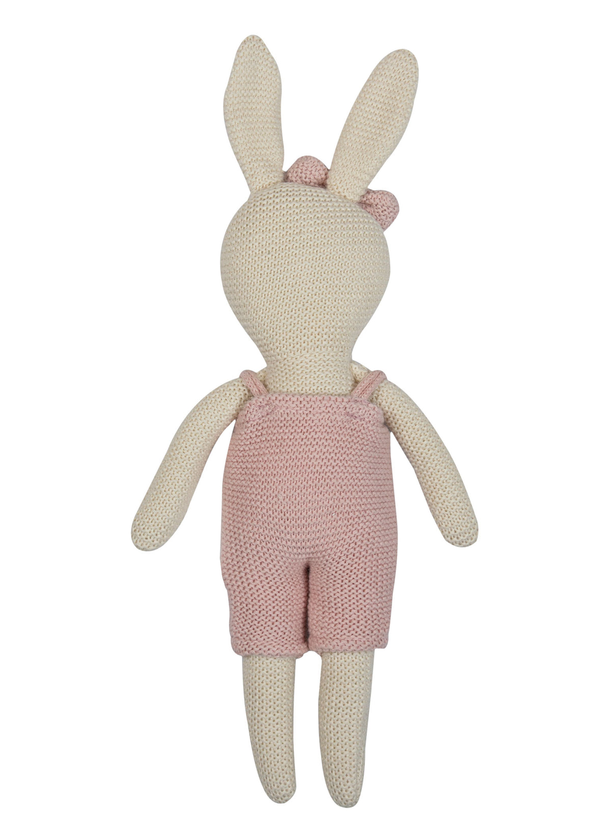 Pomme Soft Knitted Bunny Shy Doll with Dress (Ivory & Blush)