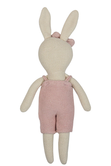 Knitted Soft Toy Ivory Blush Doll With Dress