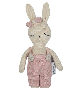 Knitted Soft Toy Ivory Blush Doll With Dress